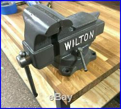 Refurbished Vintage USA 5 Wilton 645 Workbench Vise with Pipe Jaws & Swivel Base