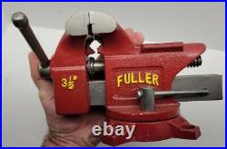 Restored Vintage Fuller 3 1/2'' Jaw, Swivel Base Anvil Bench Vise, Made In JAPAN