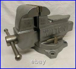 Restored Vintage Wilton 645 Bench Vise 5 In Jaws Swivel Base USA Anvil