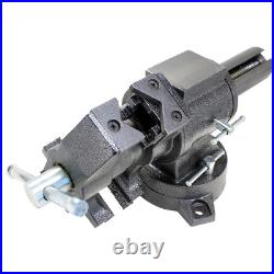 Rotating Pipe and Bench Vise with Swivel Base 5 In. Multi-Purpose Adjustable NEW