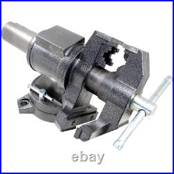 Rotating Pipe and Bench Vise with Swivel Base 5 In. Multi-Purpose Adjustable NEW