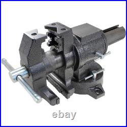 Rotating Pipe and Bench Vise with Swivel Base 5 In. Multi-Purpose Adjustable NEW
