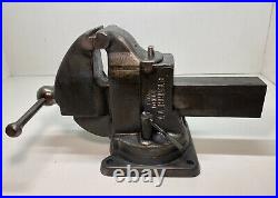 Starrett 644-1/2 Bench Vise, Swivel Base And Swivel Jaw, 4-1/2 Jaws, 80+ Lbs