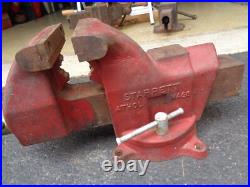 Starrett No. 015, 5'' Bench Vise with Swivel Base and Brass Removable Jaws, USA