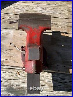 Starrett No 015, 5 Machinist Bench Vise with Swivel Base, Original Finish