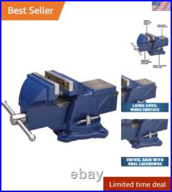 Swivel Base 4 Bench Vise with Hardened Steel Inserts for Home Projects