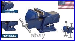 Swivel Base 4 Bench Vise with Hardened Steel Inserts for Home Projects