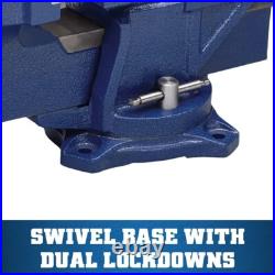 Swivel Base 4 Bench Vise with Hardened Steel Inserts for Home Projects