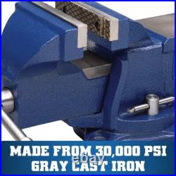 Swivel Base 4 Bench Vise with Hardened Steel Inserts for Home Projects