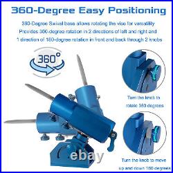 Triaxial Blade Vise Bule Color with 360-degree Swivel Base