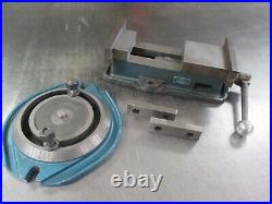 USED D40 Kurt 4 Milling Machine vise with handle, swivel base, I. D. & O. D. Jaws