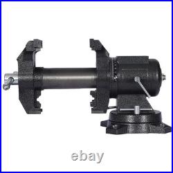 US Stock 5-Inch Multi-Jaw Rotating Bench Vise, 360-Degree Swivel Base & Head