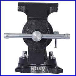 US Stock 5-Inch Multi-Jaw Rotating Bench Vise, 360-Degree Swivel Base & Head