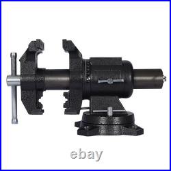 US Stock 5-Inch Multi-Jaw Rotating Bench Vise, 360-Degree Swivel Base & Head