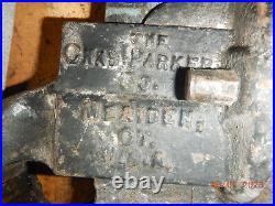 VINTAGE CHAS PARKER C. PARKER MERIDEN CT NO. 973 BENCH VISE With SWIVEL BASE