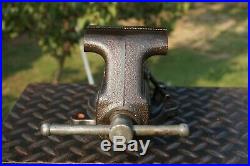 VINTAGE CRAFTSMAN 3-1/2 JAW BENCH VISE With SWIVEL BASE & PIPE GRIPS MADE IN USA