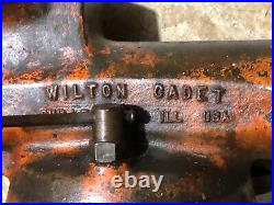 VINTAGE WILTON CADET BENCH VISE SWIVEL BASE USA antique tool