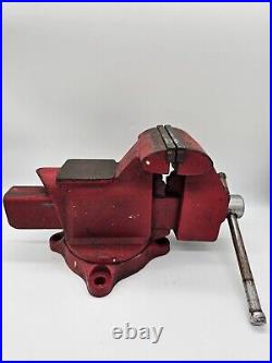 VTG COLUMBIAN D44-M5 4½ Bench Vise With Swivel Base Anvil/Pipe Jaws