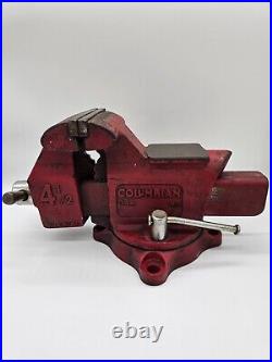 VTG COLUMBIAN D44-M5 4½ Bench Vise With Swivel Base Anvil/Pipe Jaws