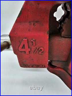 VTG COLUMBIAN D44-M5 4½ Bench Vise With Swivel Base Anvil/Pipe Jaws