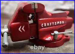 VTG Craftsman Bench Vise 3.5 Jaws Swivel Base 506-51801 Made In USA