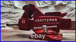 VTG Craftsman Bench Vise 3.5 Jaws Swivel Base 506-51801 Made In USA