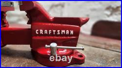 VTG Craftsman Bench Vise 3.5 Jaws Swivel Base 506-51801 Made In USA