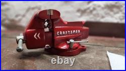 VTG Craftsman Bench Vise 3.5 Jaws Swivel Base 506-51801 Made In USA