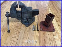 VTG LS Starrett Athol Machinist No 923 1/2 Swivel Base Tool Bench Vise Wood Work