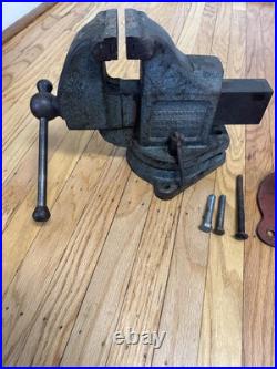 VTG LS Starrett Athol Machinist No 923 1/2 Swivel Base Tool Bench Vise Wood Work
