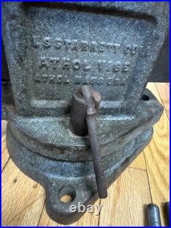 VTG LS Starrett Athol Machinist No 923 1/2 Swivel Base Tool Bench Vise Wood Work