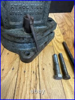 VTG LS Starrett Athol Machinist No 923 1/2 Swivel Base Tool Bench Vise Wood Work