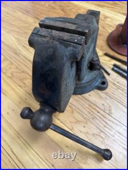 VTG LS Starrett Athol Machinist No 923 1/2 Swivel Base Tool Bench Vise Wood Work
