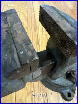 VTG LS Starrett Athol Machinist No 923 1/2 Swivel Base Tool Bench Vise Wood Work