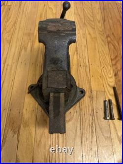 VTG LS Starrett Athol Machinist No 923 1/2 Swivel Base Tool Bench Vise Wood Work
