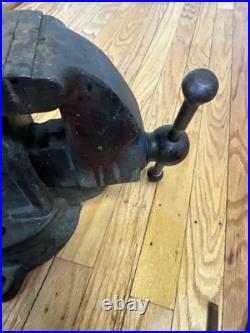 VTG LS Starrett Athol Machinist No 923 1/2 Swivel Base Tool Bench Vise Wood Work