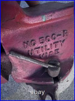 VTG Ridge Tool Co RIDGID 500-R 5 Jaw Swivel Base Bench Utility Vise Anvil Top