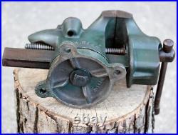 VTG Rock Island 505A Swivel Base Anvil Bench Vise 4 Jaws Green 27Lbs, Nice Tool