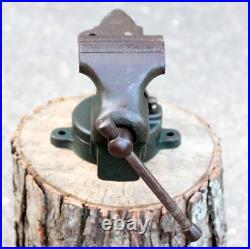 VTG Rock Island 505A Swivel Base Anvil Bench Vise 4 Jaws Green 27Lbs, Nice Tool