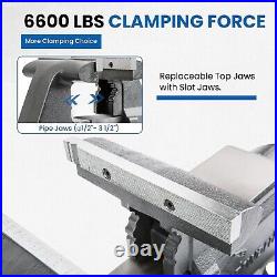 Versatile 4.5 Bench Vise with Swivel Base and Large Anvil Work Surface