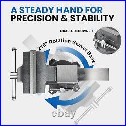 Versatile 4.5 Bench Vise with Swivel Base and Large Anvil Work Surface