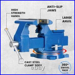 Versatile 6 Bench Vise 60° Swivel Base & Integrated Anvil for All Projects