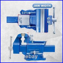 Versatile 6 Bench Vise 60° Swivel Base & Integrated Anvil for All Projects