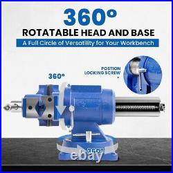 Versatile Heavy-Duty Bench Vise with Replaceable Jaws & Swivel Base 360°