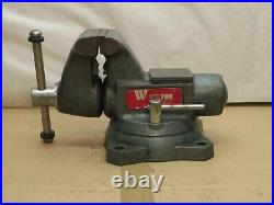 Vintage 1750 Wilton Bullet 5 Swivel Base Bench Vise with Pipe Jaws 50 Pounds