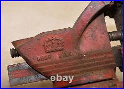 Vintage 1950's Wilton Shop King 3 1/2 jaw swivel base bench vise anvil horn V1