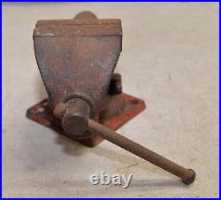Vintage 1950's Wilton Shop King 3 1/2 jaw swivel base bench vise anvil horn V1