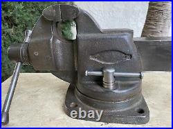 Vintage 1955 Craftsman 3-1/2 Jaws Bench Vise Swivel Base Model 05195 44 lbs