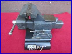 Vintage 39 lb Craftsman 5-1/2 Jaws Bench Vise Swivel Base Pipe Jaws #51871, USA