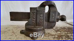 Vintage 4 Athol M & F Co. 624 Bench Vise With Swivel Base Made in U. S. A